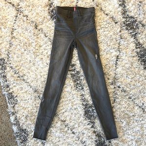 Spanx Distressed Ankle Skinny Jeans Vintage Gray XS Tall